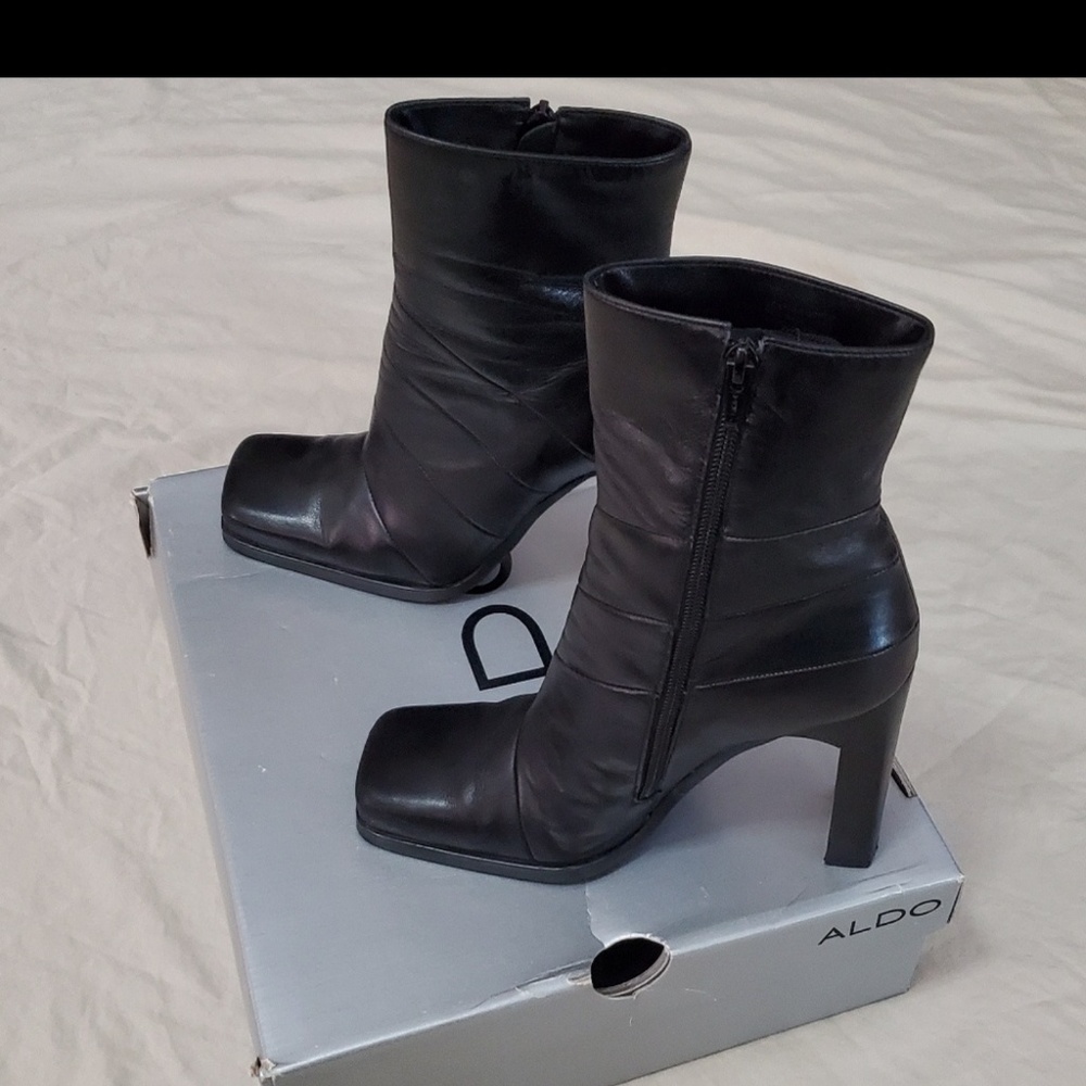 Aldo Black Leather Boots